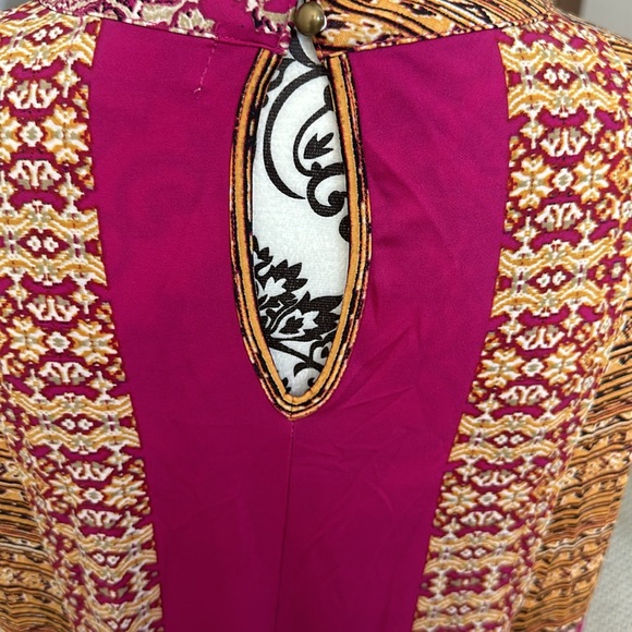 One World Women’s Dress XL Multicolor High Low mock neck scooped Neckline - Picture 5 of 7